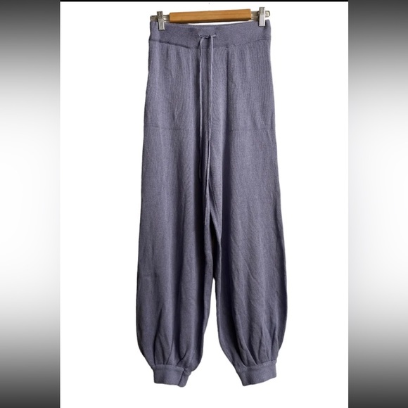 Free People Beach Living In This Sweater Jogger Pant  XS Knit Linen Pleated Hem - Picture 3 of 9